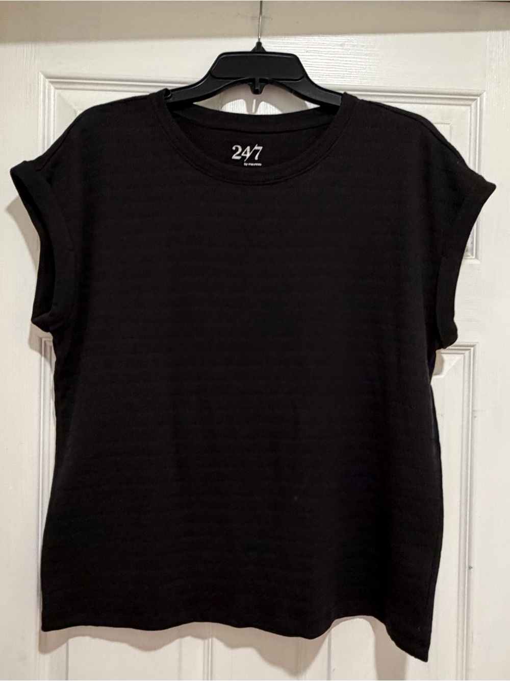 24/7 by Maurice’s Cap Sleeve Black Top, M